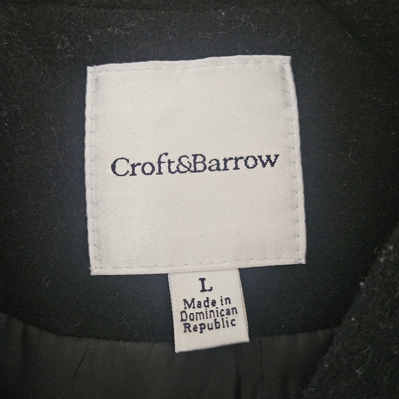 Croft & Barrow Wool Blend Coat Women's Size Large Black Single Breasted Button - Picture 2 of 13